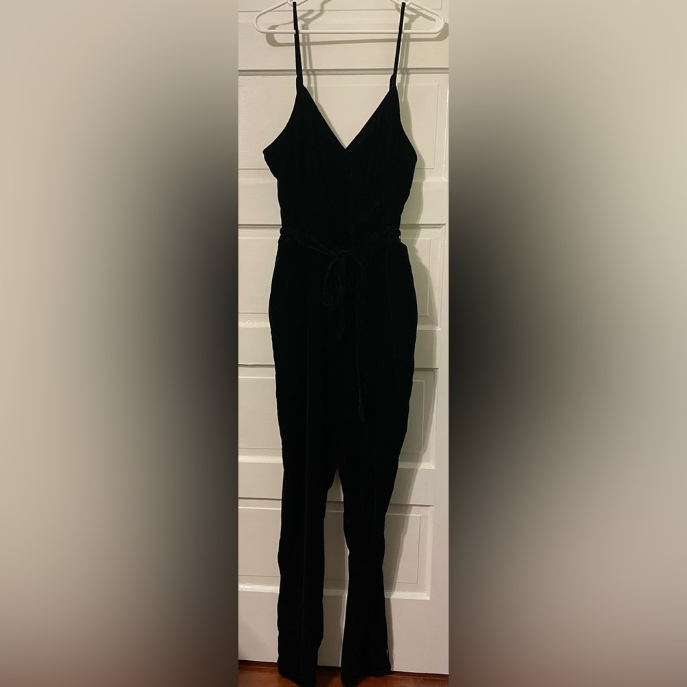 NWT Gap Black Velvet Jumpsuit